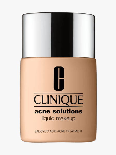 Clinique Acne Solutions Liquid Makeup in branded component on a light gray backgorund