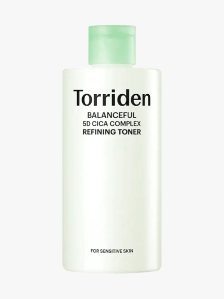 Torriden Balanceful 5D Cica Complex AHA Pore Refining Toner in branded component on a light gray background